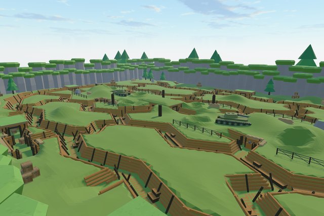 Trench map: wooden trenches cut through green hills
